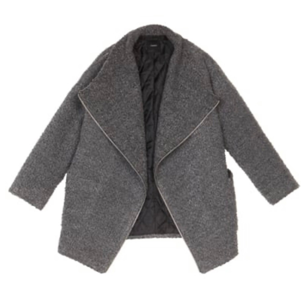 NWT Forever 21 Grey Boucle Jacket with Oversized Collar